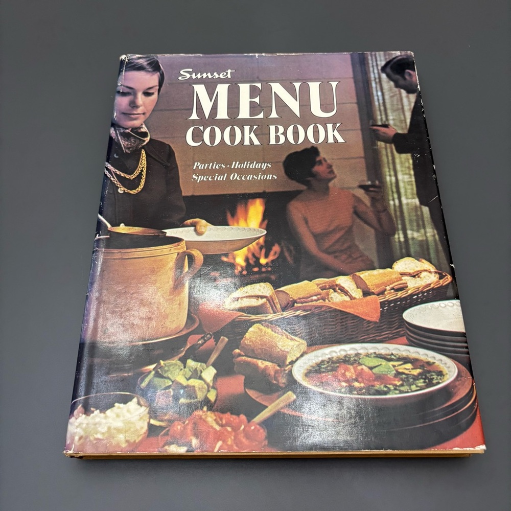 Vintage Cook Book Sunset Menu 1969 Hard Cover Parties Holidays Special Occasions